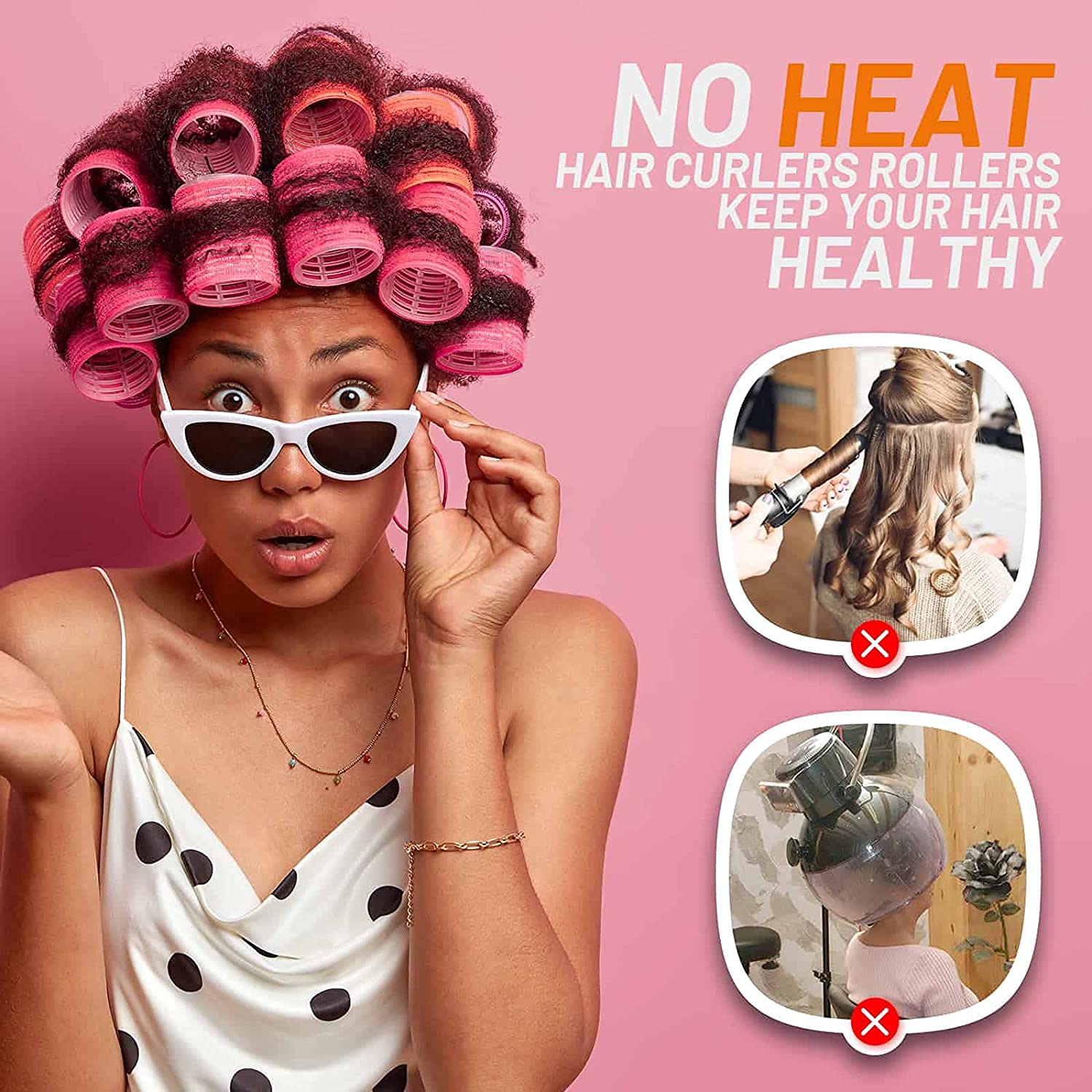 SkyShopy multicolored Hair Curler Rollers for Women, 6pcs Self Grip Magic Hair Roller Clips Hairdressing Kit for Long Medium Short Hair with 12 Bang Clips & 1 Comb SkyShopy multicolored Hair Curler Rollers for Women, 6pcs Self Grip Magic Hair Roller Clips Hairdressing Kit for Long Medium Short Hair with 12 Bang Clips & 1 Comb